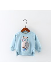 Girls Autumn Fashion Long Sleeve Sweater Cartoon Owl Fashion T-shirt Children's Clothing Children's Clothing