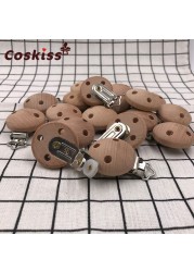 20pcs Wooden Pacifier Clip Nursing Accessories Beech Pacifier Clips Chew Teething DIY Dummy Clip Chains Baby Teether