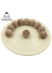 100pcs Wooden Chew Teether 10-20mm Round Beads Ecofriendly Unfinished Beech Beads DIY Craft Jewelry Accessories