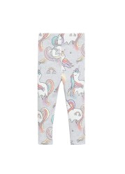 2022 Cotton Unicorn Print Children Leggings Children Leggings Breathable Elastic Trousers Spring Girls 2-8 Years Trousers