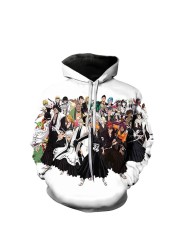 Bleach Anime 3D Print Men Sweatshirts Casual Fashion Sweatshirts Autumn Warm Hooded Pullover Women New Pullover Hooded Sweatshirt