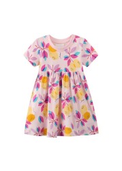 Summer Children Girls Dress Princess Dresses For Girls Infant Kids Short Sleeve Beautiful Party Dress 2-8 Years Kids