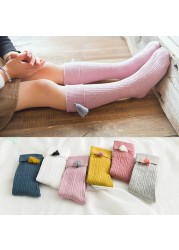 Pradka 2022 New Tassel Kids Socks Cotton Baby Toddler Knee High Socks Toddler Princess Girls Socks Children Clothing Accessories