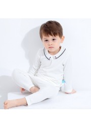 Baby cotton clothes, long-sleeved shirt and white pants, simple, spring and autumn new collection