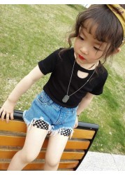 Dropshipping 2-7Y 2022 Baby Girl Summer Ripped Jeans Kids Denim Shorts For Kids Short Trousers