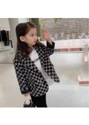 Dropshipping 2022 Spring Girls' Suit Coat For Kids Clothes Girl Button Jacket And Outerwear Children Clothing Costume