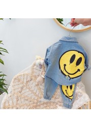 Mihkalev Kids 2021 Spring Clothes Sets Toddler Boy Jeans Clothing Sets Denim Jacket and Pants Girls Outfits Set Children Sport Suit