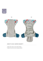 New Elinfant 4pcs/set Washable Reusable Gray Mesh Cloth Adjustable Diaper Nappy Cover Cloth Pocket Diaper Fit 3kg~15kg Baby