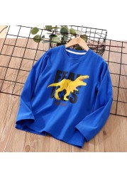 New children's autumn male cartoon dinosaur long-sleeved T-shirt kids boys clothes