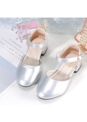 Girls paint leather shoes baby bright black leather shoes students period performance sandals shoes children princess show shoes