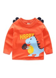 Kids Boys Cartoon T-short Autumn Long Sleeve Primer Tops