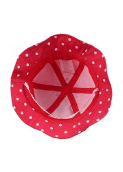 Kids Red Strawberry Dot Hat Baby Spring Summer New Cotton Bucket Cover Lovely Outdoor Sun Hat