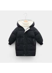 Toddlers Winter Cotton Padded Coat Long Warm Thicken Cotton Padded Long Jacket Toddler Kids Outerwear