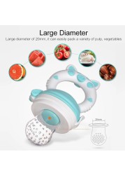 Baby Pacifier Feeder Cute Cartoon Baby Fresh Food Teether Infant Handle Fruit Feeding Nipple Bitable With Chian Pacifier