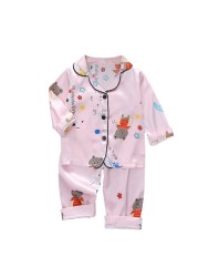 Summer 2 pcs/set Cartoon Kids Boys Short-sleeved Tops + Pants Suit Home Wear Set Children's Pajamas set 2-7 years For Kids