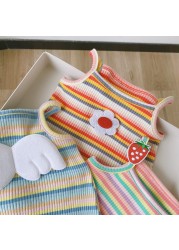 Baby Girl Clothes Summer Baby Romper Rainbow Sleeveless One-Piece Jumpsuits Newborn Cute Outfit For 0-2Y