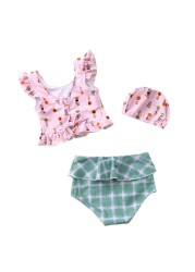 Happyflute Toddler Swimsuit Girl 2-Pieces Leopard Bathing Suits Halter Top Bikini Bottoms Children Swimming Suit Beach Swimwear