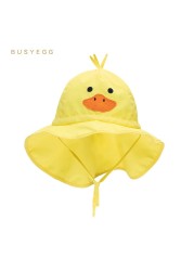 summer cartoon yellow duck baby girls boys bonnet caps adjustable beach accessories kids sun hat panama children hat casquette