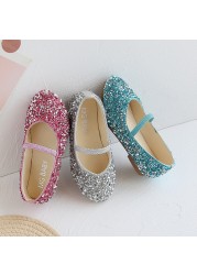 Fashion sequins leather girls princess shoes crystal dance children's shoes spring and autumn new soft sole baby boy kids shoes