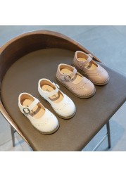 2021 new boys leather shoes casual girls single shoes spring and autumn school performance shoes for little girls kids soft shoe