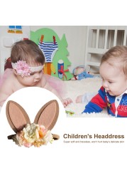 Baby Wide Bunny Ear Floral Headbands Photography Prop Lacehair Bows Bands For Babies Infant Hairbands Hair Accessories