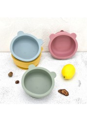 Waterproof Non-slip Silicone Tableware Baby Kitchen Bowl BPA Free Baby Silicone Bowl Feeding Lovely Lion Shaped Tableware