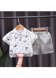 New Summer Baby Clothes Suit Children Fashion Boy Girls Cartoon T-Shirt Shorts 2Pcs/Set Toddler Casual Clothing Kids Tracksuits