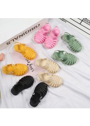 Children Gladiator Sandals Breathable Perforated PVC Children Summer Shoes New Fashion Beach Boys Girls Summer Shoes 2021