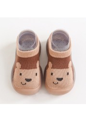 Unisex Baby Girls Boys Cute Cartoon Non-slip Cotton Toddler Floor Socks Animal Pattern First Walker Shoes For Newborns