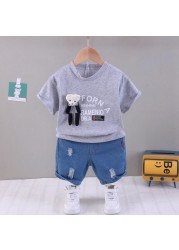 Summer Children Boys Girl Clothes Kids Cartoon T-shirt Shorts 2pcs/sets Toddler Leisure Suits Baby Cotton Tracksuit 0-5 Years