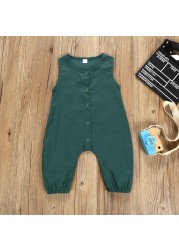 Baby Girls Boys Newborn Jumpsuit Sleeveless Cotton Summer Sun Outwear Pants 0-24 Yeas