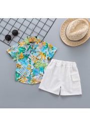 New Summer Baby Boys Clothes Suit Children Casual Shirt Shorts 2Pcs/Sets Toddler Fashion Costume Infant Outfits Kids Tracksuits