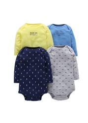 Long Sleeve Romper Cartoon Boy Girl Clothes Infant Clothes Set Newborn Costume Cotton 2022 Autumn Spring Rompers 5pcs