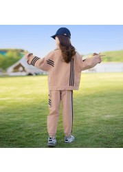 WKPK Spring Autumn Fashion Casual Girls Clothing Sets 4-18 New Kids Tracksuits Kids Comfortable Tracksuit Outdoor Family Tracksuit