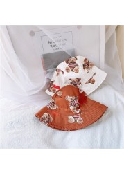 MILANCEL 2021 autumn new children's hats Korean cartoon bear fisherman hat children's thin