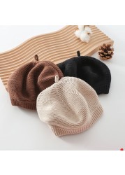 MILANCEL 2021 Autumn New Baby Hat Knitting Hats Cotton Girls Beanie Solid Cap Newbron Korean Girls Hat