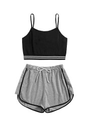 Gorgeous Favorite Black 2 Li Combed Cotton Shorts Set