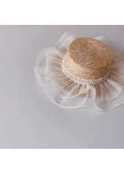 MILANCEL 2021 Summer New Girls Sunhat Lace Kids Hat Pearl Children Hat