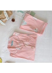 Pajamas Clothes Women Breastfeeding Set Leisurewear Nursing Suits Pregnant Woman Pajamas Twinset Breastfeeding Tops Pant 2pcs