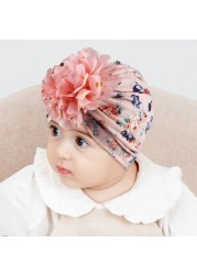 Baby Headband Spring Flower Baby Girls Hat for Newborn Soft Cotton Boys Girls Turban Hat Infant Baby Hat Head Wraps