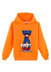 Casey Messi Poppy Play Costume Kids Pullover Hooded Boys Fashion Harajuku Scary Heji Yuuji Sweatshirt Girls Horror Clothes