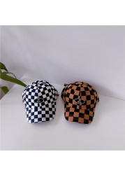 MILANCEL 2022 summer new children's patchwork hat fashion plaid baseball caps