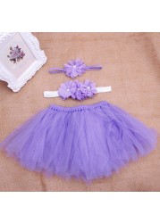 Baby Boy Girl Flower Clothes Hairband Tutu Skirt Photo Prop Costume Outfits