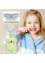 Baby Silicone Toothbrush 360 Degree U-shaped Toothbrush Soft Teeth Baby Brush Kids Oral Teeth Cleaning