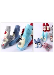 baby indoor sock shoes newborn baby socks winter thick terry cotton baby girl sock with rubber soles infant animal funny sock