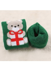 1 Pair Spring Winter Autumn Baby Girls Boys Kids Socks Children Striped Terry Snowflake Elk Santa Claus Christmas Bear