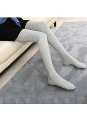 New Socks Women Cotton Thigh High Over the Knee Socks for Ladies Girls Warm 80cm Super Long Stocking Sexy Medias