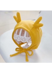 Cute Autumn Winter Baby Hat Cartoon Newborn Baby Girl Boy Bonnet Warm Hat Ear Protection Christmas Infant Baby Beanie Hat