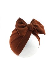 طفل كبير Bowknot الهند قبعة أغطية الرأس بلون قبعة قبعة لطيف القوس القطن مطاطا عمامة عقال للأطفال الرضع حديثي الولادة