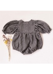 100% Cotton Pants for 0-24M Solid Half Sleeve Romper Jumpsuits One Piece Spring Summer Cute Newborn Baby Girl Clothes